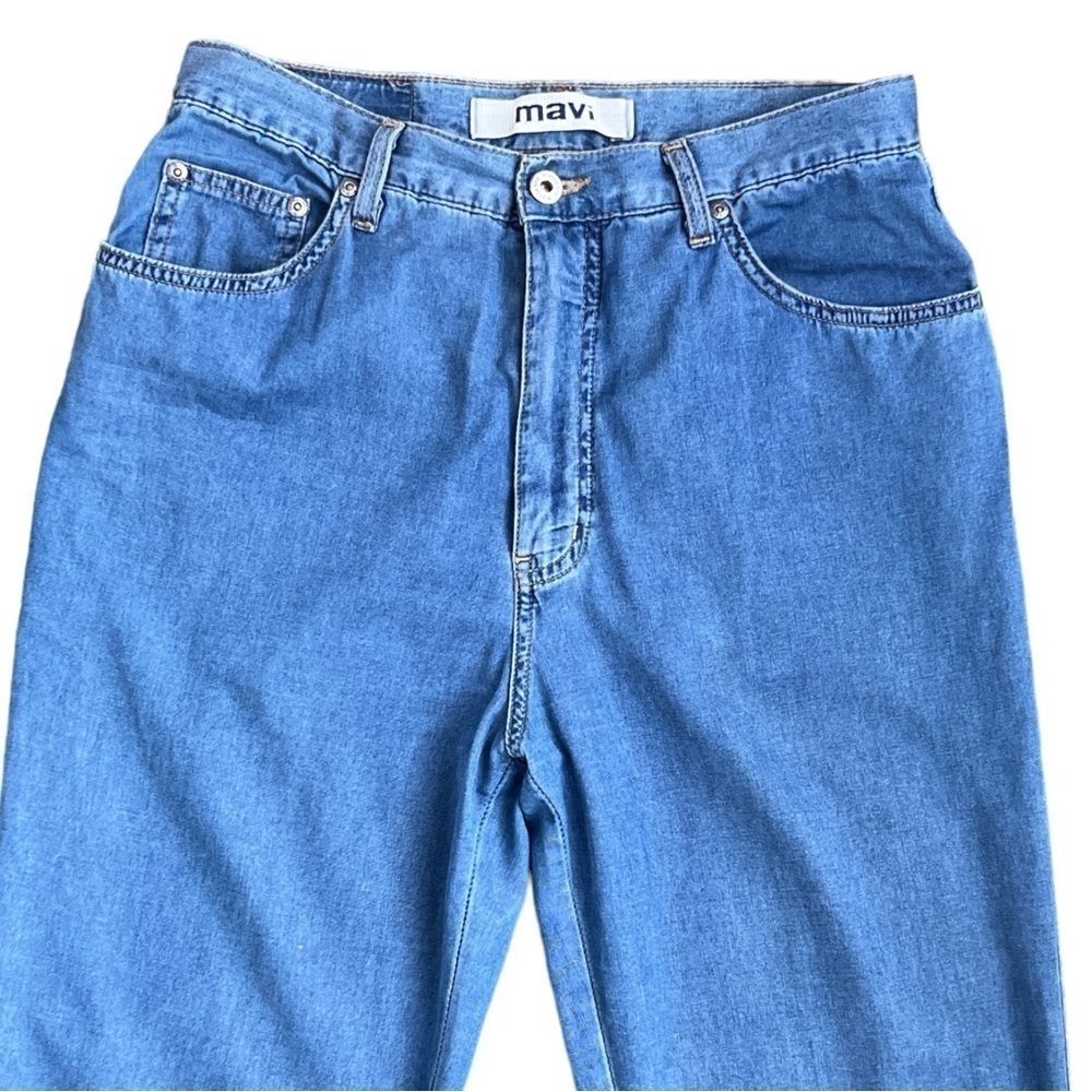 Mavi Jeans Soft Chambray High Waist Straight Leg Pants Womens Size 30 Blue - Picture 3 of 7